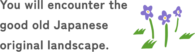 You will encounter the good old Japanese original landscape.